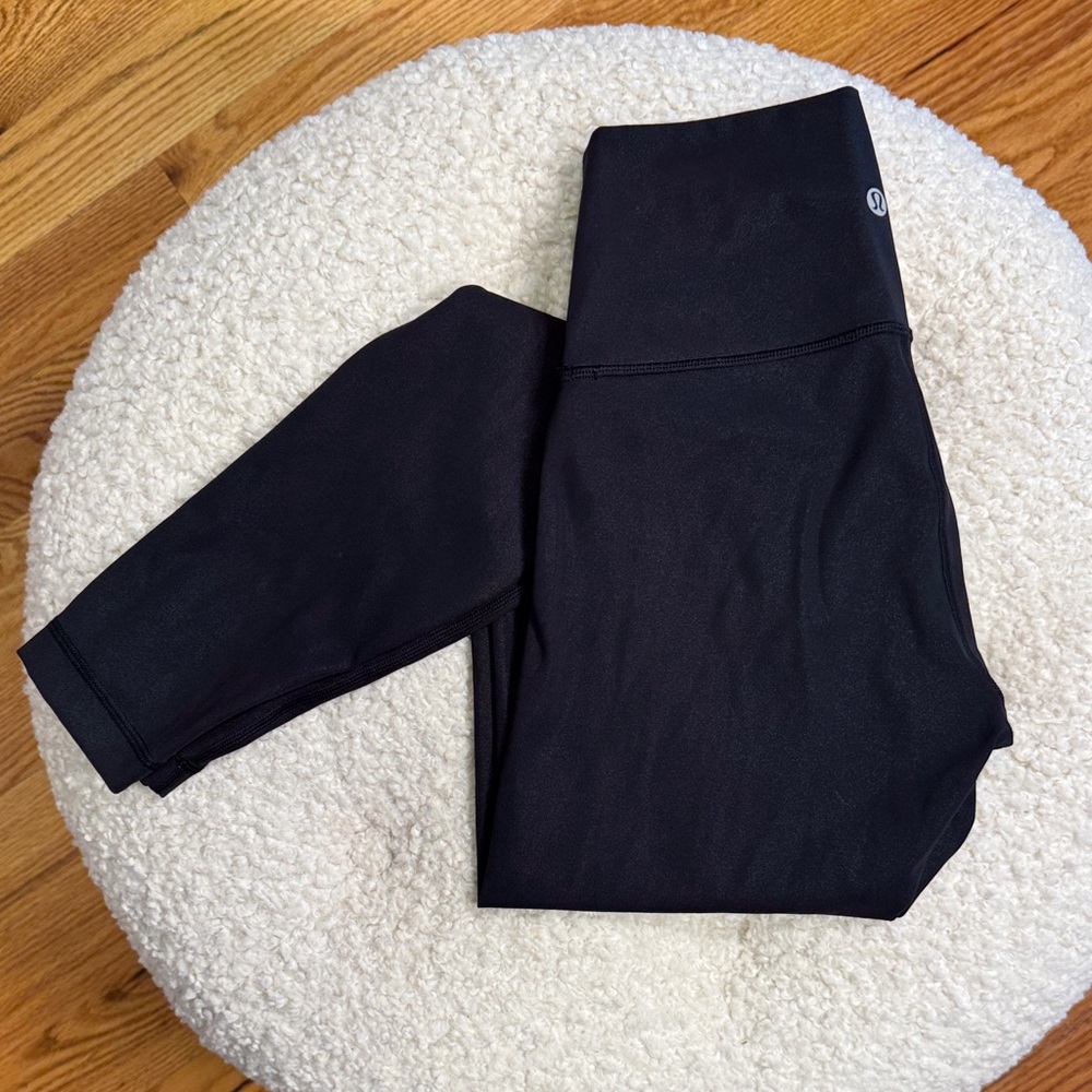 Lululemon Athletica Black Leggings Light sparkle flecked fabric.